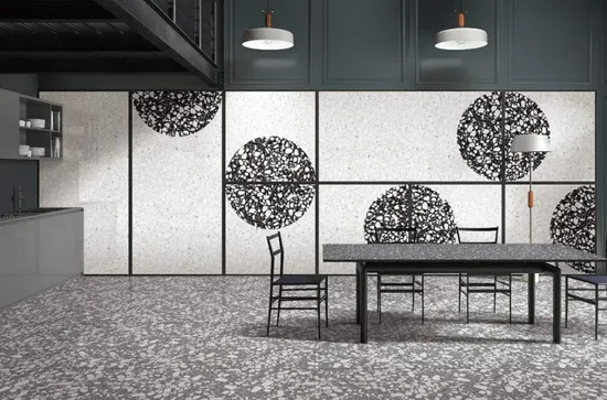 Ladrilho de cimento, laje de terrazzo inorgânico, mesa de centro de terrazzo, ladrilho de terrazzo