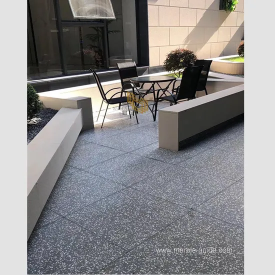 Pedra artificial sob medida cinza escuro terrazzo para piso/mesa/bancada