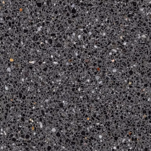 Laje de porcelanato preto polido, pedra artificial, terrazzo