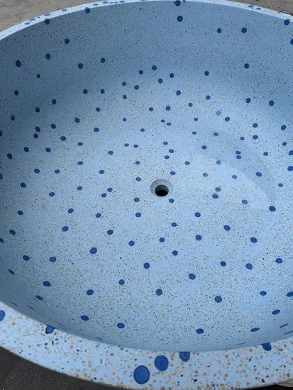 Exterior Preto Azul Vidro Lascas Artificial Grande Pedra Azulejos Piso Terrazzo Fundo Parede