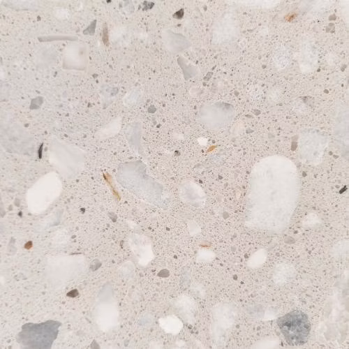 Grandes fragmentos cinza claro Terrazzo